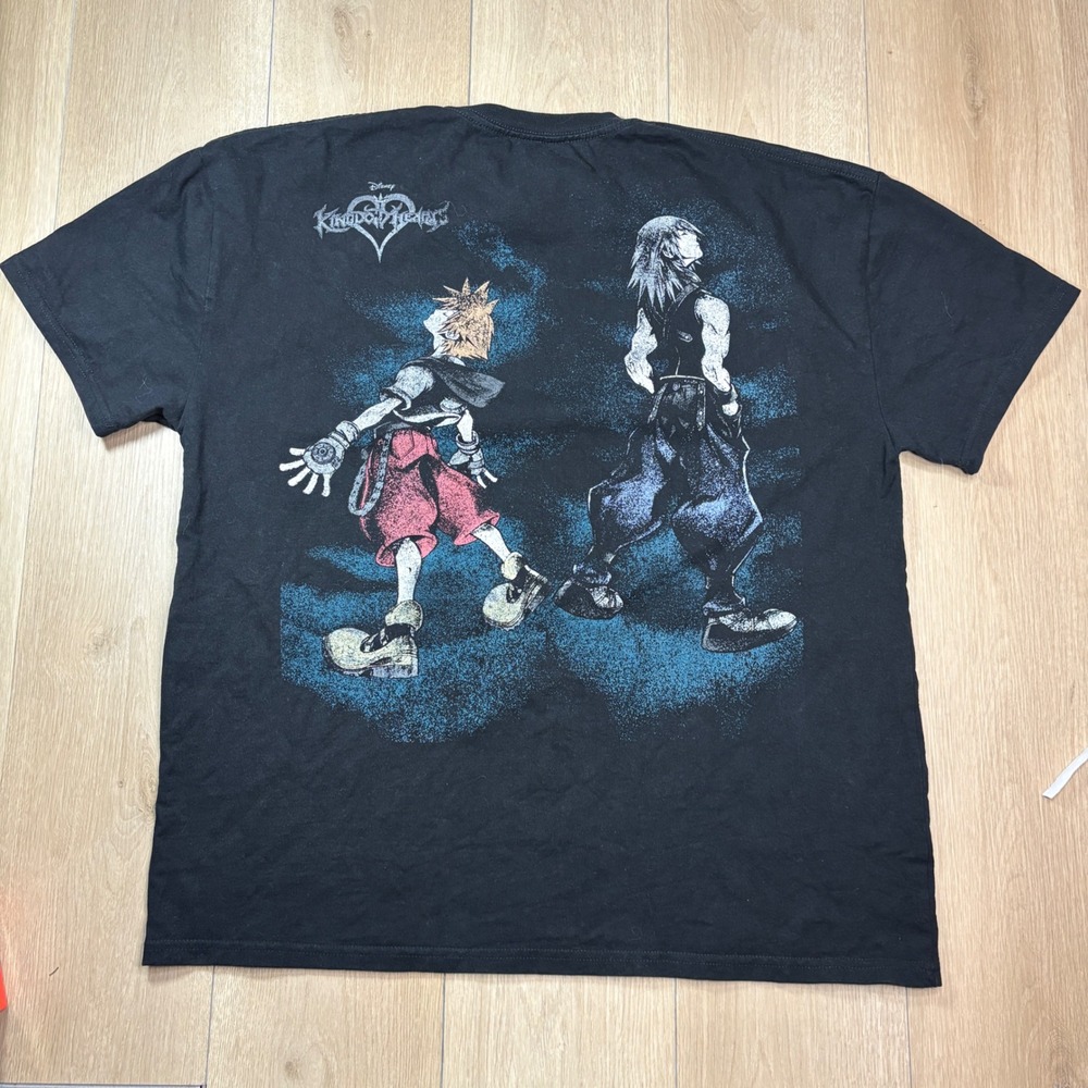 Goat Crew Disney Kingdom Hearts Sora Riku Graphic T-Shirt Black Mens Large Heavy